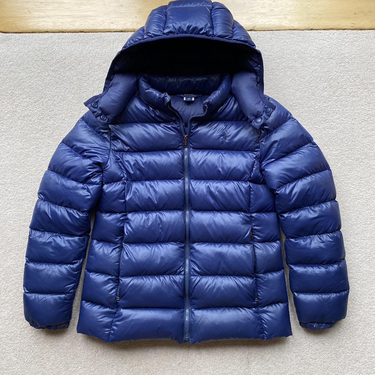 P0 Polo Ralph Lauren Women's Blue and Navy Jacket - Image 1