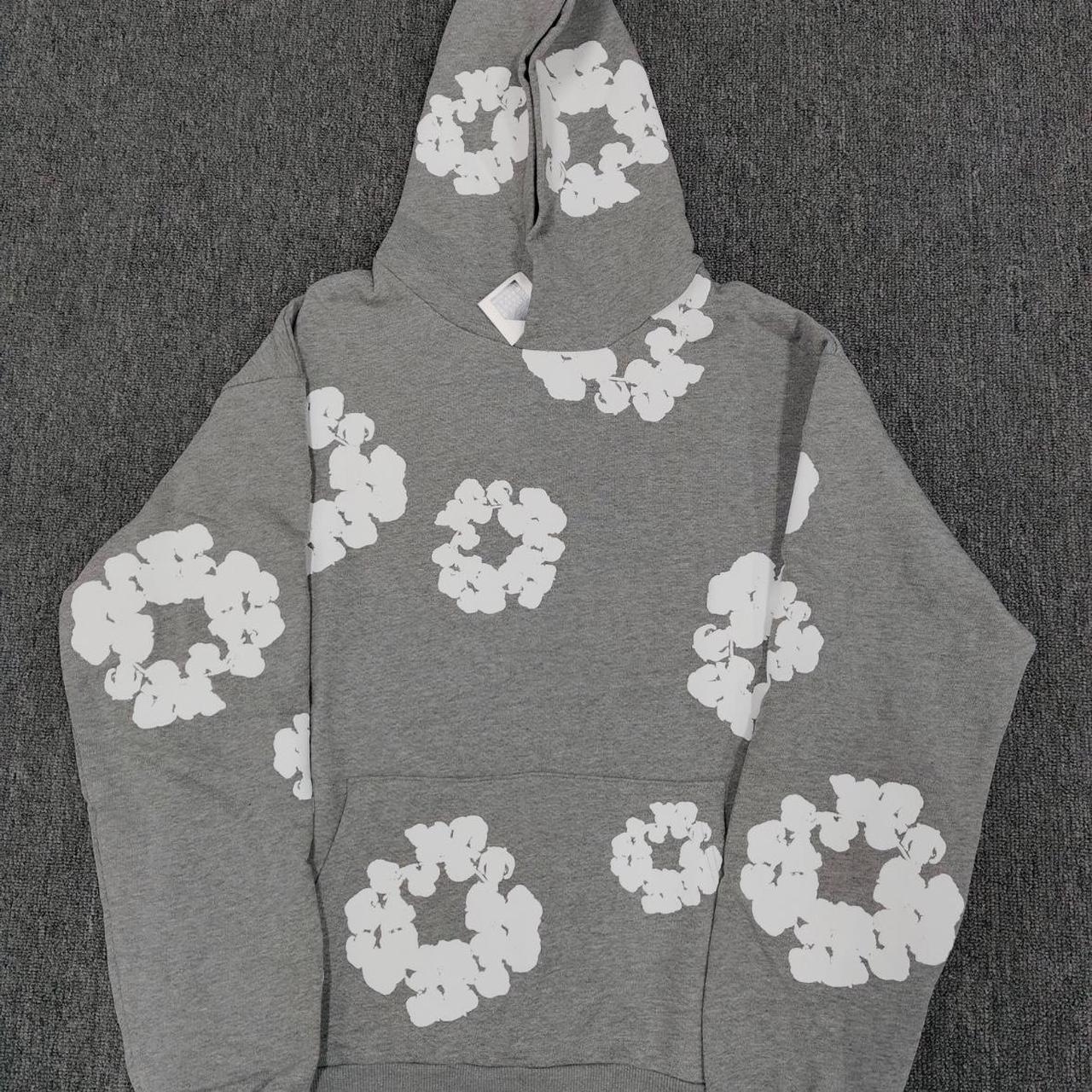 P0 Denim Tears Men's Grey and White Hoodie - Image 1