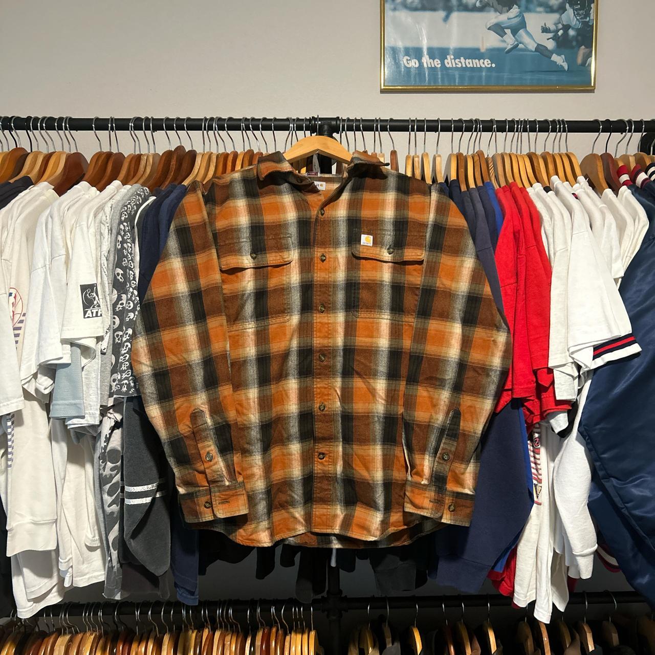 P0 Carhartt Men's Brown and Orange Shirt - Image 1