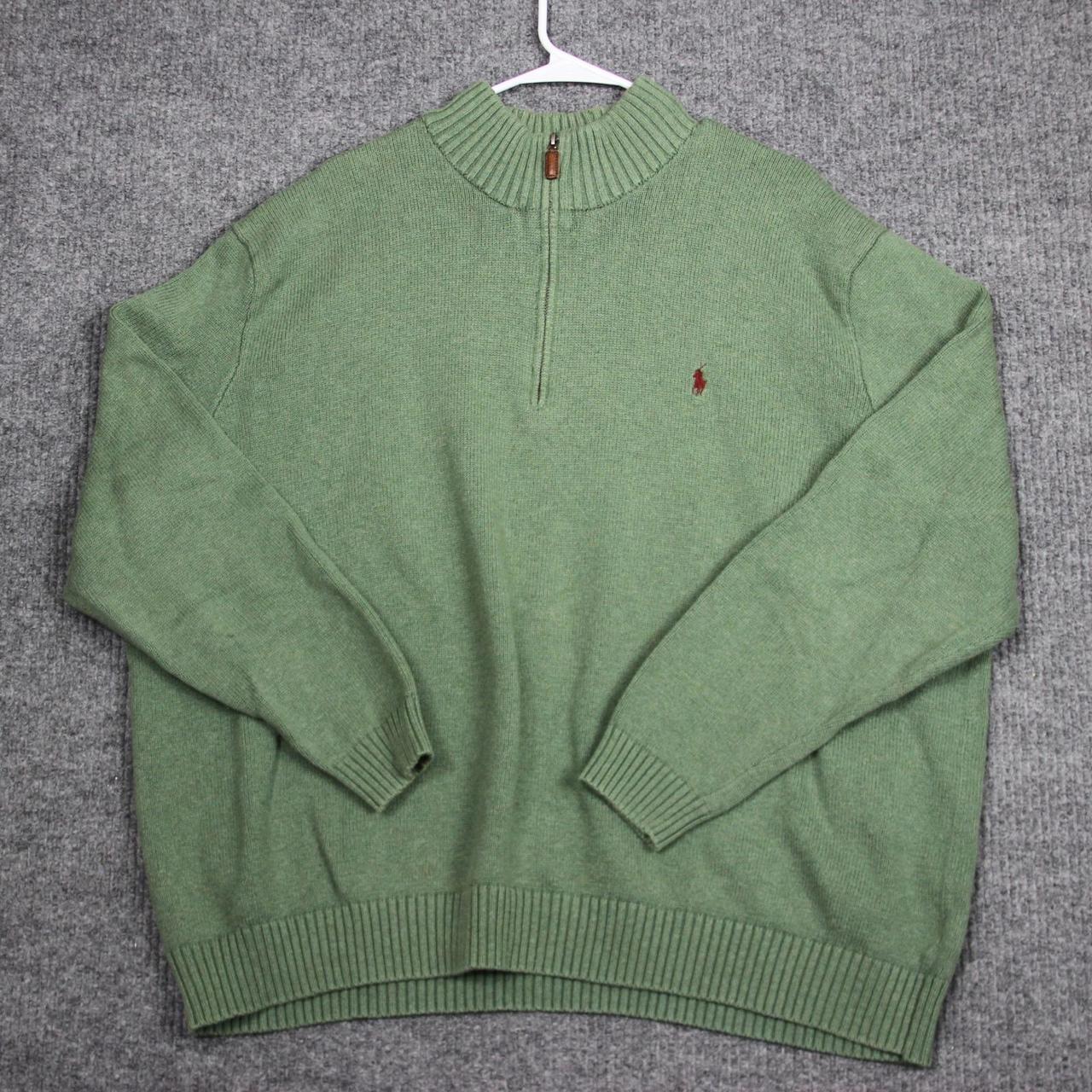 P0 Polo Ralph Lauren Men's Green Jumper - Image 1