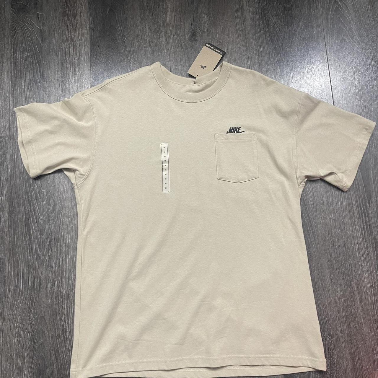 P0 Nike Men's Cream and Tan T-shirt - Image 1