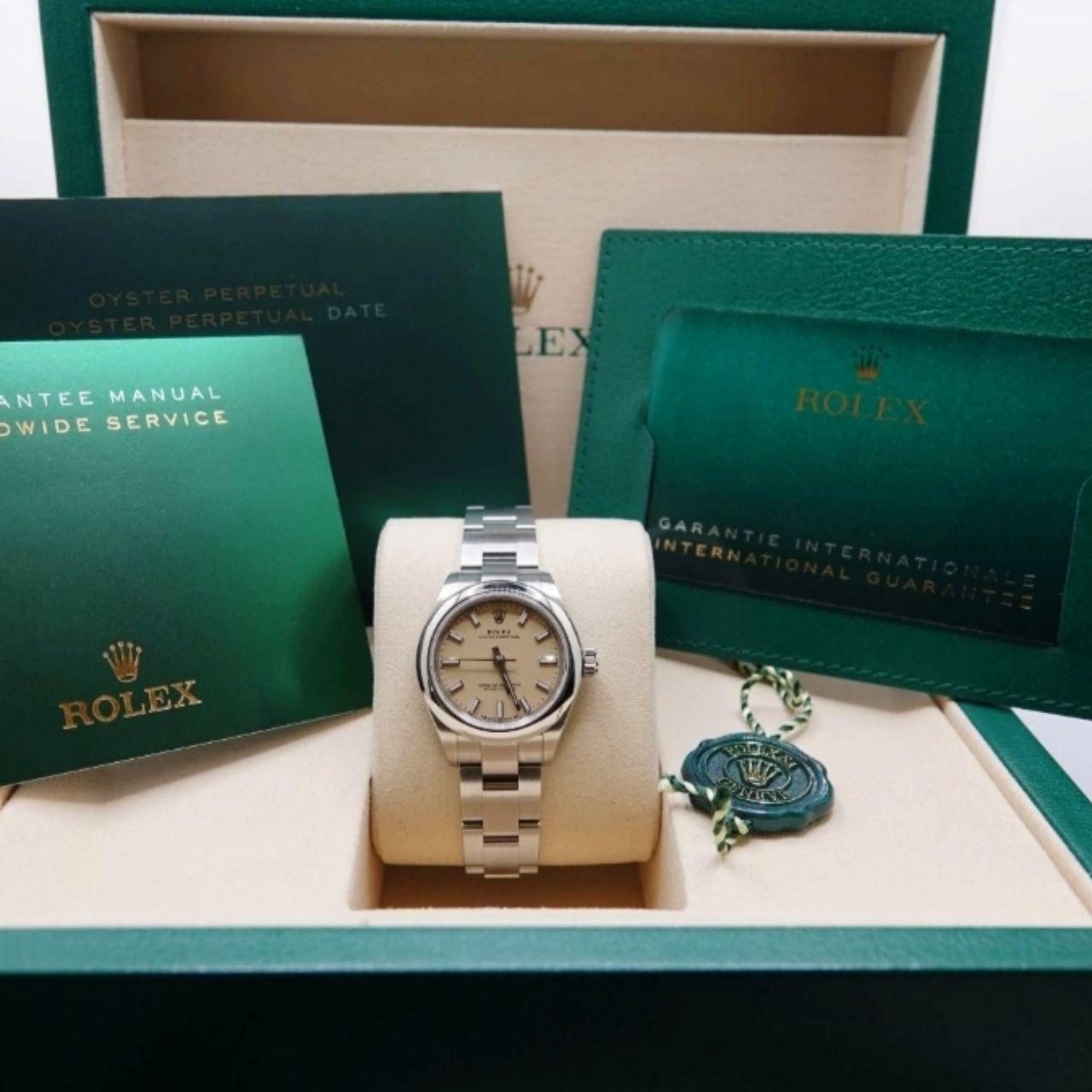 P0 Rolex Men's Silver Watch - Image 1