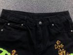 Chrome Hearts Green & Leopard Cross Patch Jeans - Image 11
