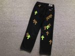 Chrome Hearts Green & Leopard Cross Patch Jeans - Image 3