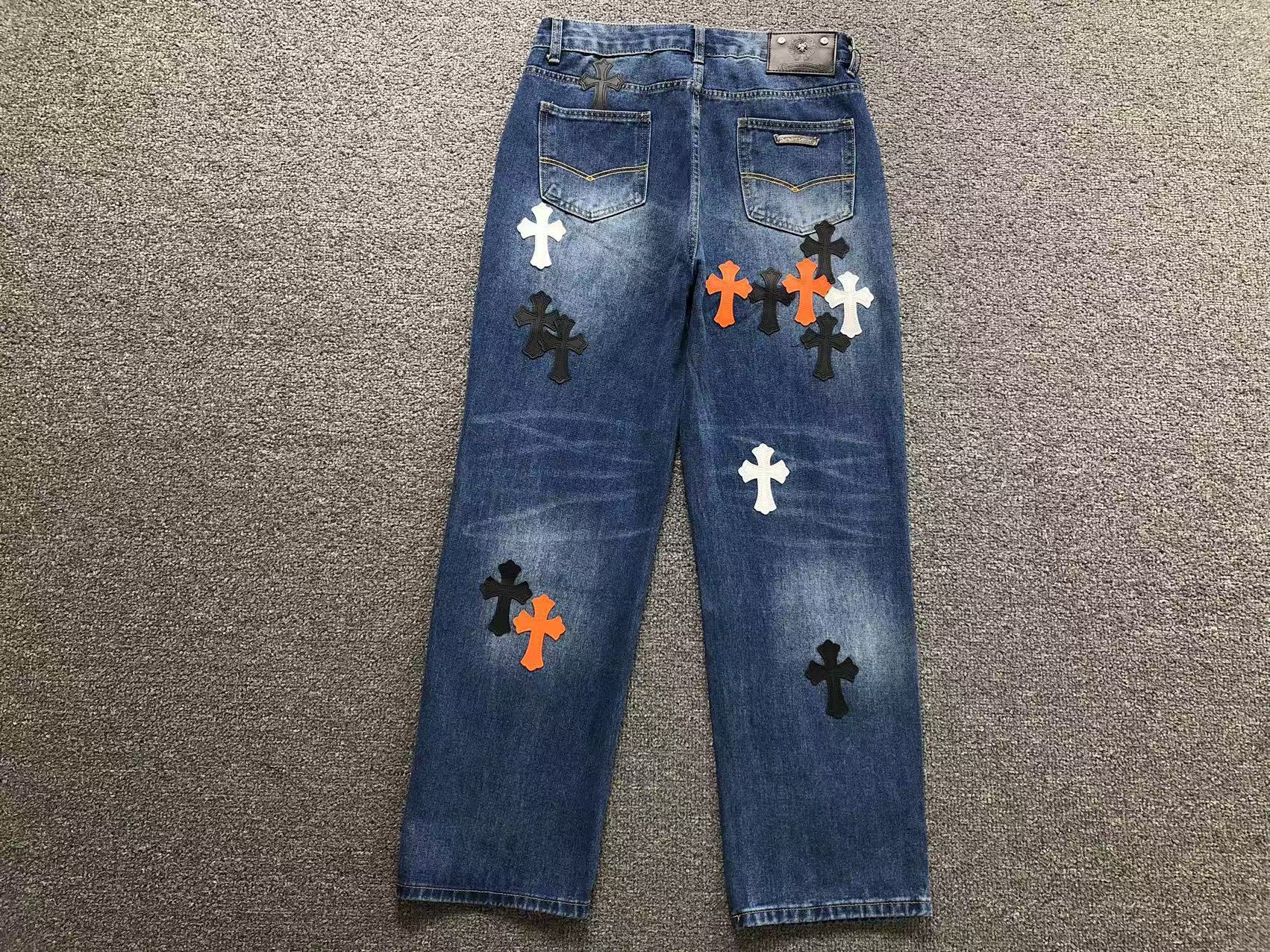 34b4936a Chrome Hearts Blue Cross Denim Jeans - Image 1