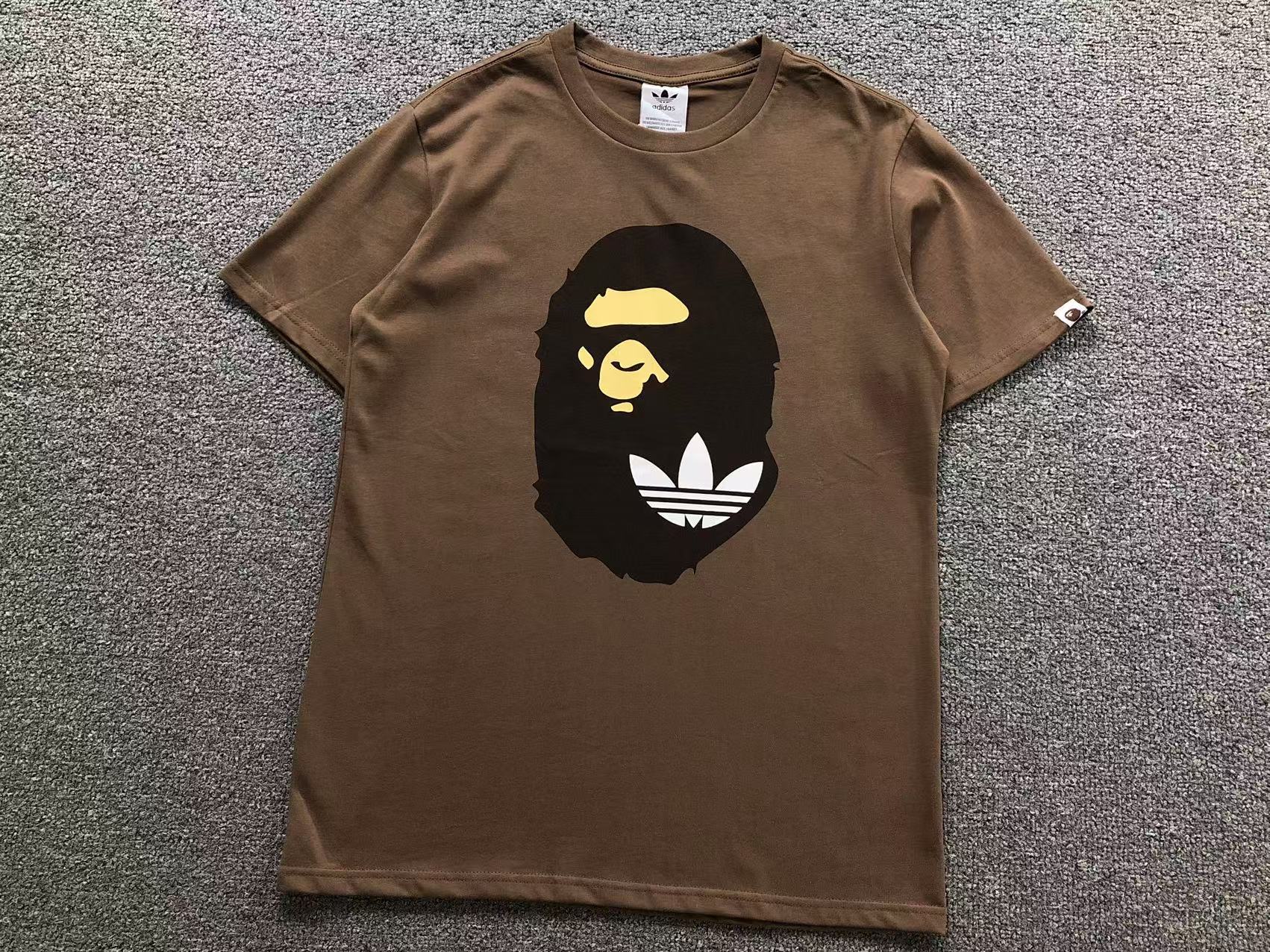 540cfd3c A Bathing Ape brown adidas Originals x Bape SSL Tee - Image 1