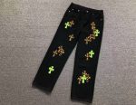 Chrome Hearts Green & Leopard Cross Patch Jeans - Image 8