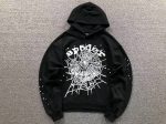 A black Sp5der OG Web hoodie