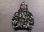 A Bathing Ape black camo shark full-zip hoodie